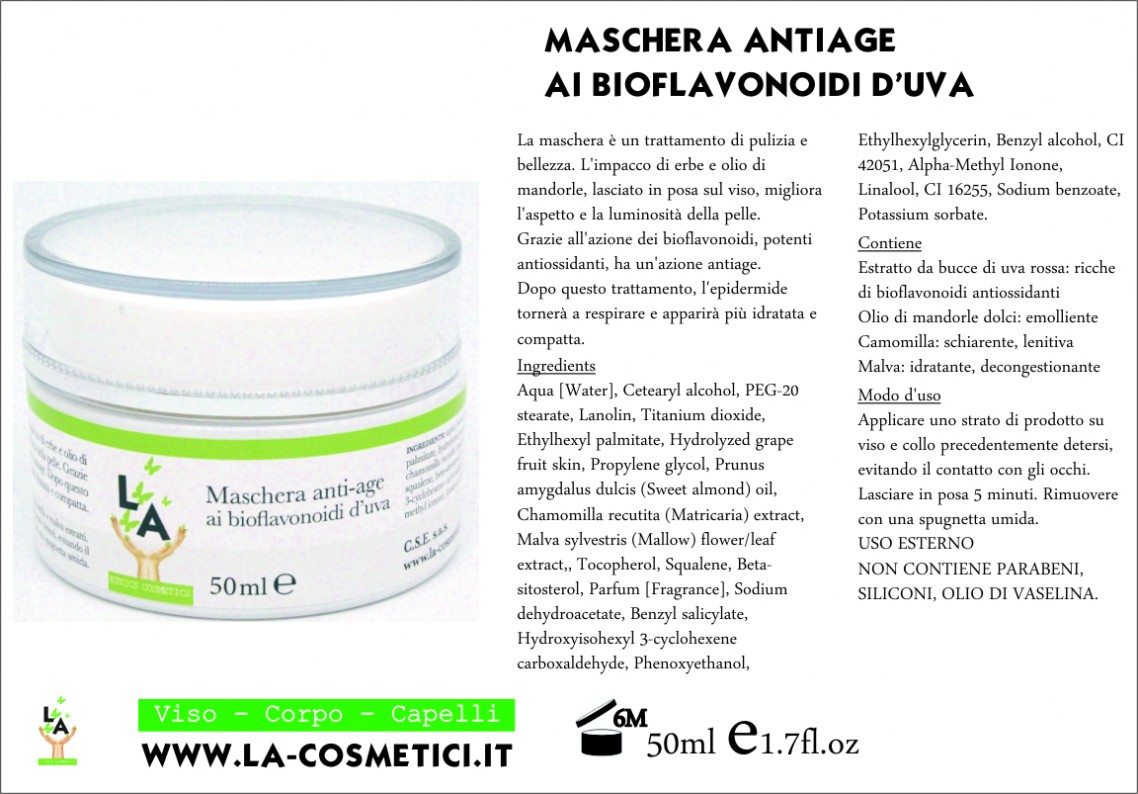 scheda LA cosmetici mascehra antiage scheda LA cosmetici mascehra antiage
