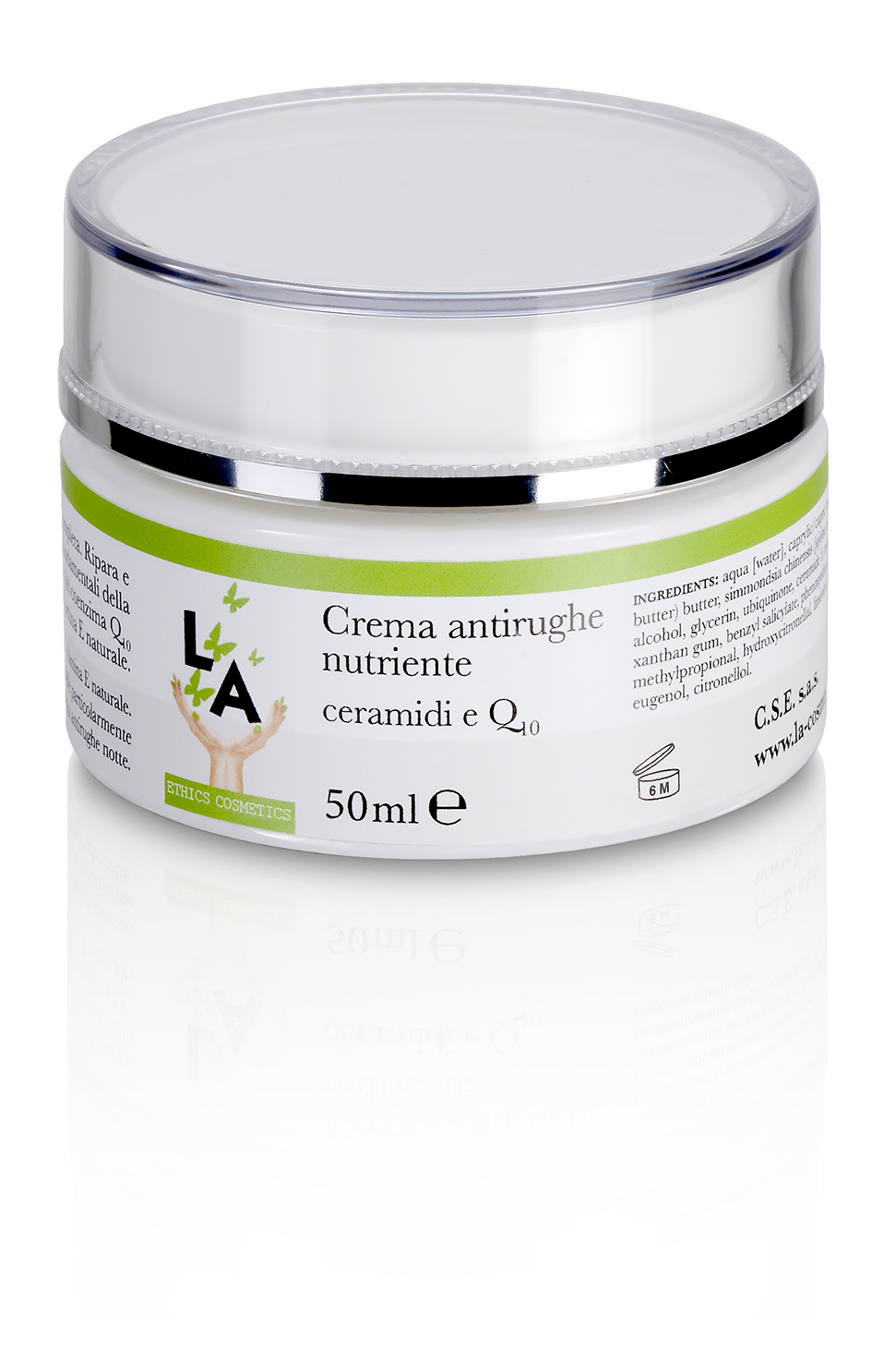 LA055, Crema antirughe nutriente ceramidi e Q10, 